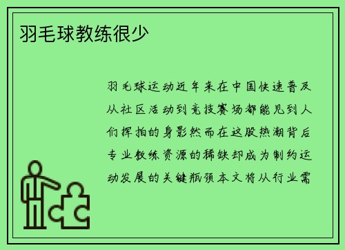 羽毛球教练很少